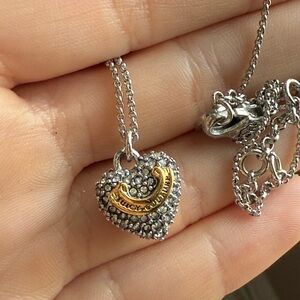 Juicy Couture Silver and Gold Spiral Heart Necklace